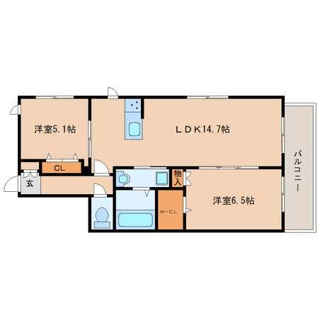 桜井駅 徒歩13分 2階の物件間取画像